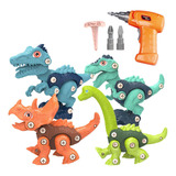 4x Dinosaurios Con Destornillador Kit De Construcción Diy