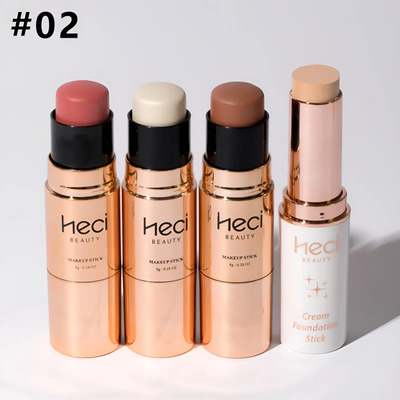 Set 4 Barras Maquillaje Heci Rubor Contorno Iluminador Base | MercadoLibre