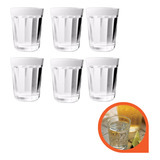 Kit 6 Copo Shot Vidro Dose Cachaça Pinga Tequila Pingometro