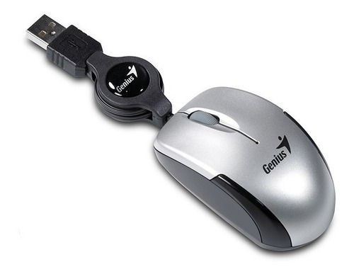 Mini Mouse Genius Micro Traveler Óptico Retráctil Usb Gris