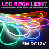 5m Llevó La Luz De Tira Flexible Dc 12v Led Neon Flex Tube