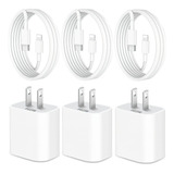 25w Cargador Carga Rapida Para iPhone Tipo C Cable 3 Pack