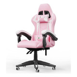 Silla De Escritorio Bigzzia A-p Gamer Ergonómica  Negra Y Rosa Y Blanca Con Tapizado De Cuero Sintético