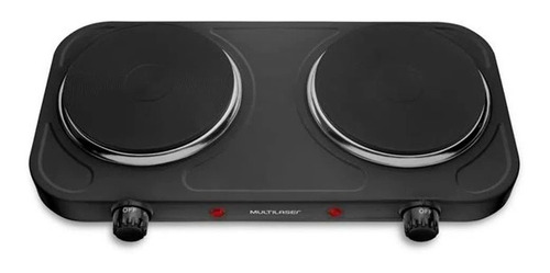 Fogão Cooktop Elétrica Multilaser Gourmet Easy Cook Duo Preto 220v