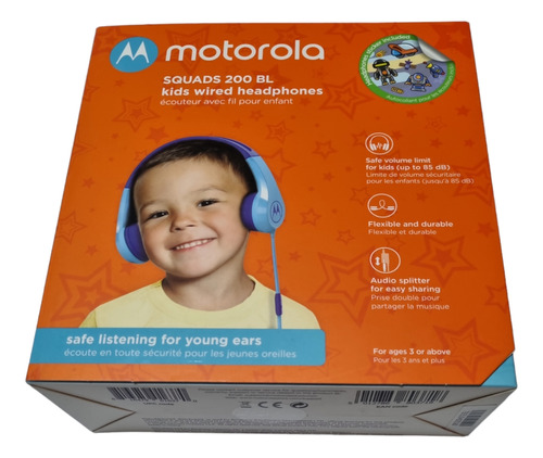 Audifonos Motorola Squads 200 Bl Kids 85db Azul 