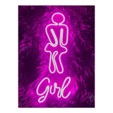 Letrero Led Neon Baño Mujer Wc 17*40cm Luminoso