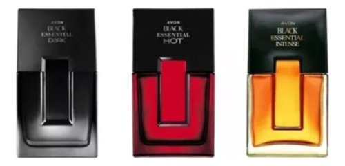 Perfume Black Essential Avon Kit Com Os 3 Melhores De 100ml 