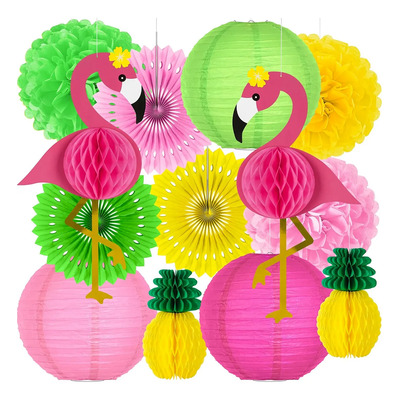 Flamingo Flores De Papel Kit De Decoración Hawaiana Fiesta | MercadoLibre