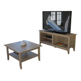 Mesa De Centro + Rack Tv65 Essential - Rovere