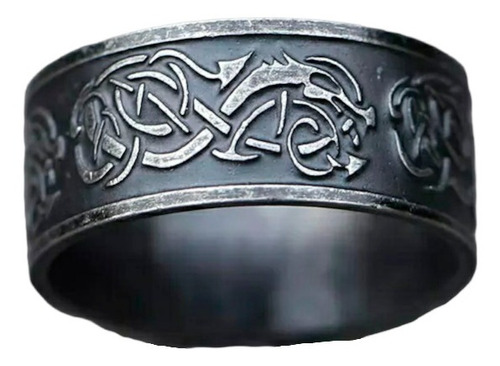 Anillo Vikingo Serpiente Jörmundgander Hombre Premium Class 