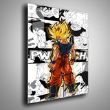 Cuadro Metálico Goku Ssj Manga Dragon Ball Anime Art 40x60cm