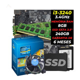 Kit Upgrade / Intel Core I3-3240 Ram 8gb H61m Ssd 240gb