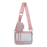 Bolso Bandolera Casual De Pvc Transparente Para Mujer, 2 Uni