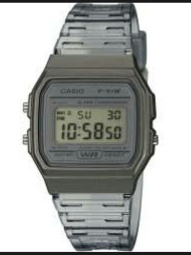 Reloj Casio Modelo F-91 Gris Transparente