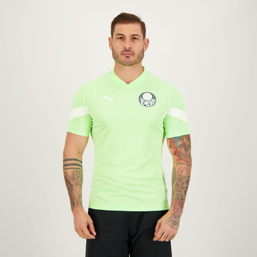 Camisa Puma Palmeiras Treino 2023 Verde Fluorescente