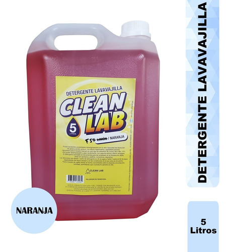 Detergente Lavavajillas Concentrado Biodegradable Naranja 5l