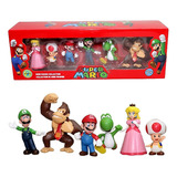 6 Piezas De Juguetes De Figuras De Mario Bros De Anime