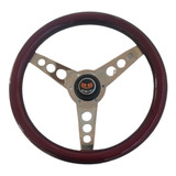 Volante Madera Retro Rojo Metalico Incluye Pulsador