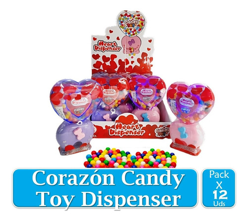 Candy Toy Corazón Dispenser X 12 Uds