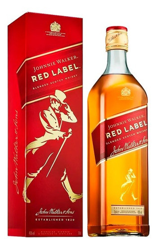 Whisky Johnnie Walker Red Label 1 Litro - mL a $128
