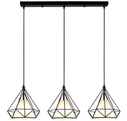 Lámpara Colgante Vintage Diseño 3 Diamante Moderno Estilo 