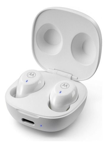 Audífonos Inalámbricos Motorola Moto Buds 105 Bluetooth Color Blanco Luz Azul