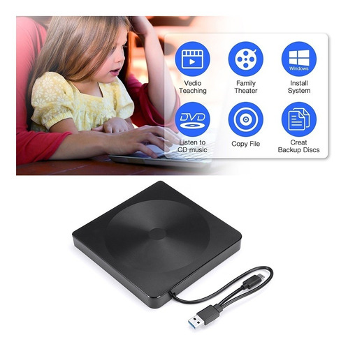 Usb 3.0 Externo Blue-ray Cd Dvd Unidad De Reproductor 3d Pue