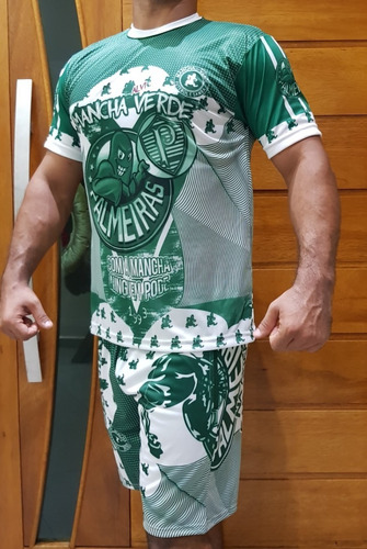 Kit Conjunto Camisa E Bermuda Mancha Verde ,lançamento