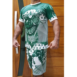 Kit Conjunto Camisa E Bermuda Mancha Verde ,lançamento