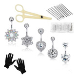 Yuelong - Kit De Piercings Para Ombligo Profesional Con Aguj