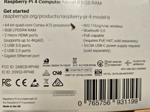 Raspberry Pi 4 Model B 8gb C/carcaza Y Cooler