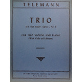 Partitura 2 Violinos E Piano Trio In E Flat Major Telemann