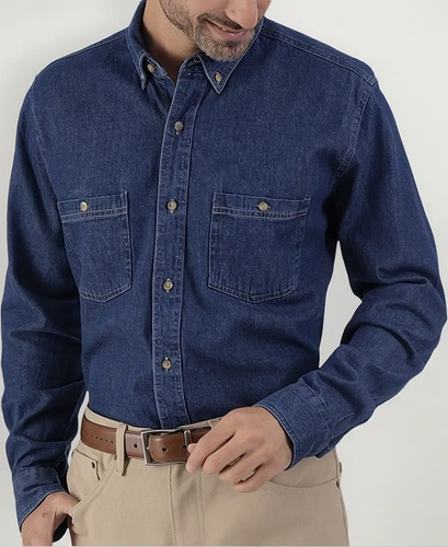 Camisa Mezclilla Yale Classic Fit Caballero Manga Larga