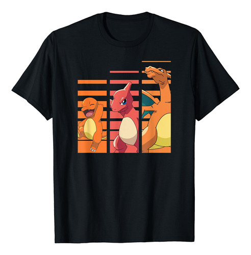 Playera Charmander A Charizard, Camiseta Pokemon Fuego Jpn