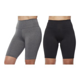 Kit 2 Bermudas Malha Suplex Fitness Ciclista Esporte Barata