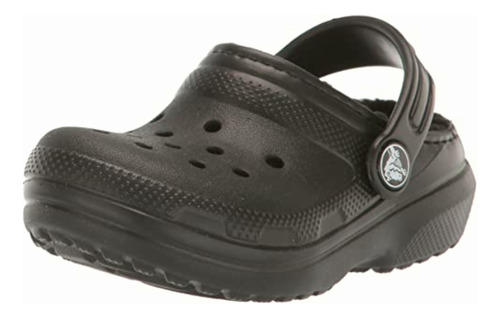 Crocs Classic Lined Zueco, Unisex Niños, Negro (black), 12