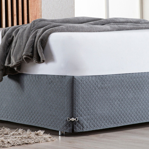 Saia Queen Matelada Com 40cm Alt ( Serve P Cama Baú Também) 