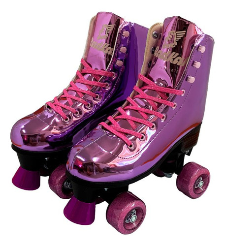 Patins Feminino Shine Quatro Rodas Quad Bota N 31-34 - Fenix