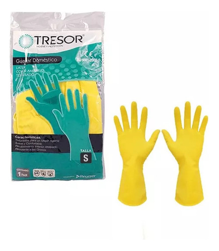 Guantes De Limpieza Domestico De Latex Tresor Talla L -1 Par