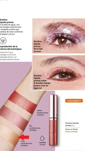 Sombra Liquida Prisma Tono Rose Natura Una