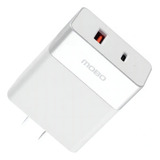 Cargador De Pared Ultra 2 Puertos Usb-a, Tipo C  3a/36w Color Blanco