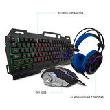 Set Gamer 3 En 1 Jedel Cp-02 Teclado+mouse+audífonos Rgb