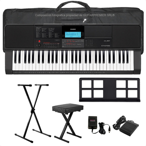 Organo Teclado Casio Ct-x700 Pie Fuente Funda Pedal Banqueta