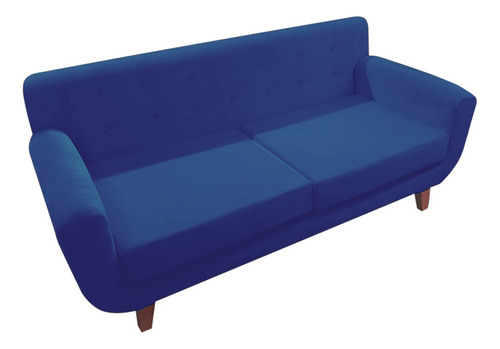 Sofá Sillon Nairobi 2 Cuerpos Pana Mueble Premium Color Azul Marino