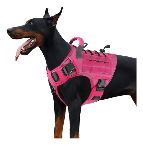 Wingoin Arnes Tactico Rosa Para Perros Grandes, Sin Tirones,