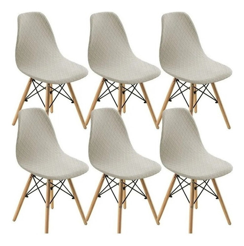 6 Piezas Eames Elástico Jacquard Fundas For Sillas Kits 01 1