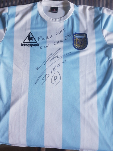 Camiseta Mundial 86 Dedicada Y Autografiada Por Maradona