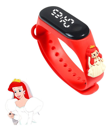 Reloj Digital Niñas Princesa Ariel Sirenita Novia Rojo