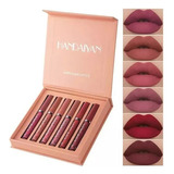 Set De Lápiz Labial Líquido Mate Impermeable De 6 Tonos Sexy