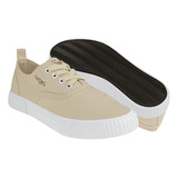 Tenis Dama Capa De Ozono 608401 Textil Beige